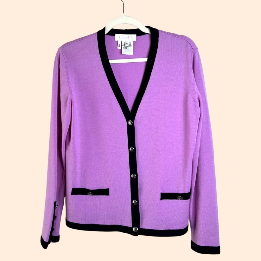 Escada Vintage Purple Cardigan Sweater